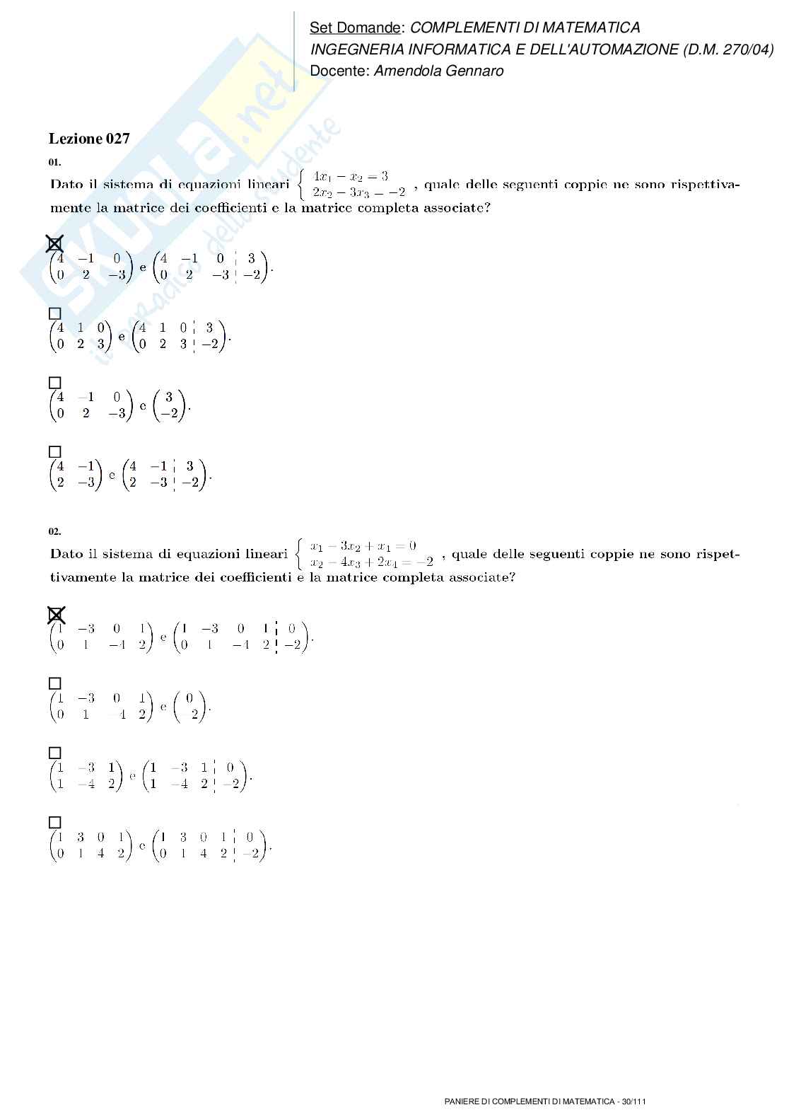Paniere nuovo di Complementi di matematica Pag. 16