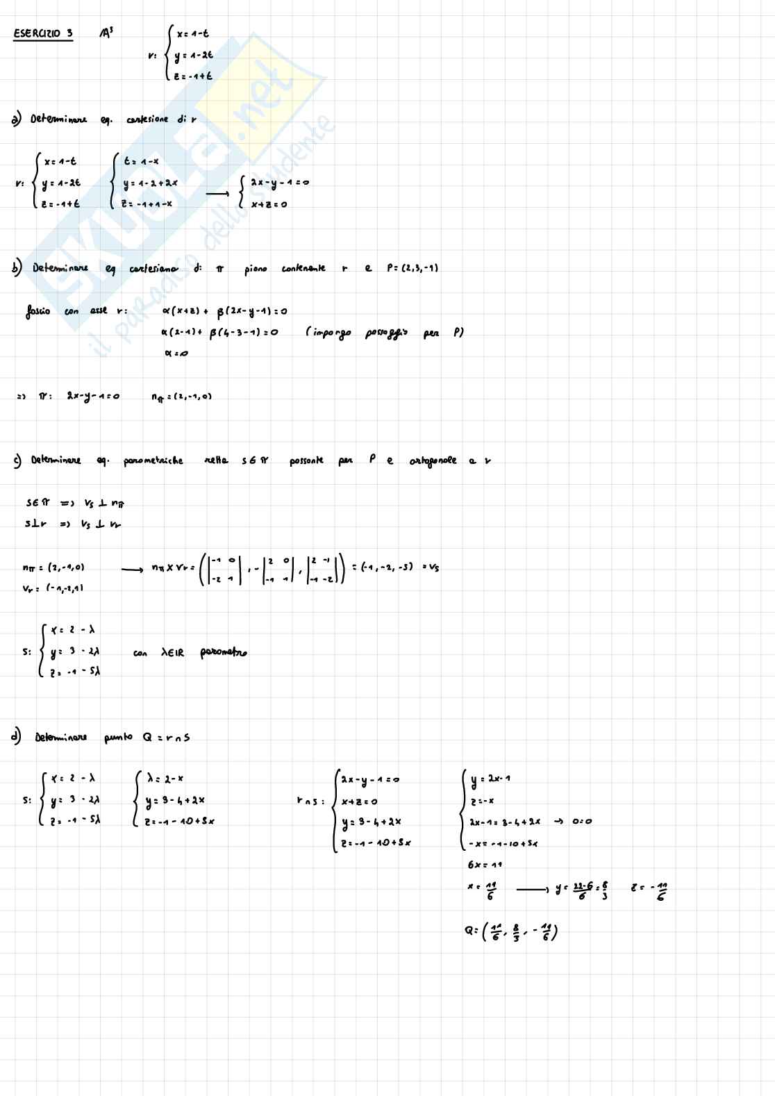 Esercizi di Fondamenti di algebra lineare e geometria Pag. 31