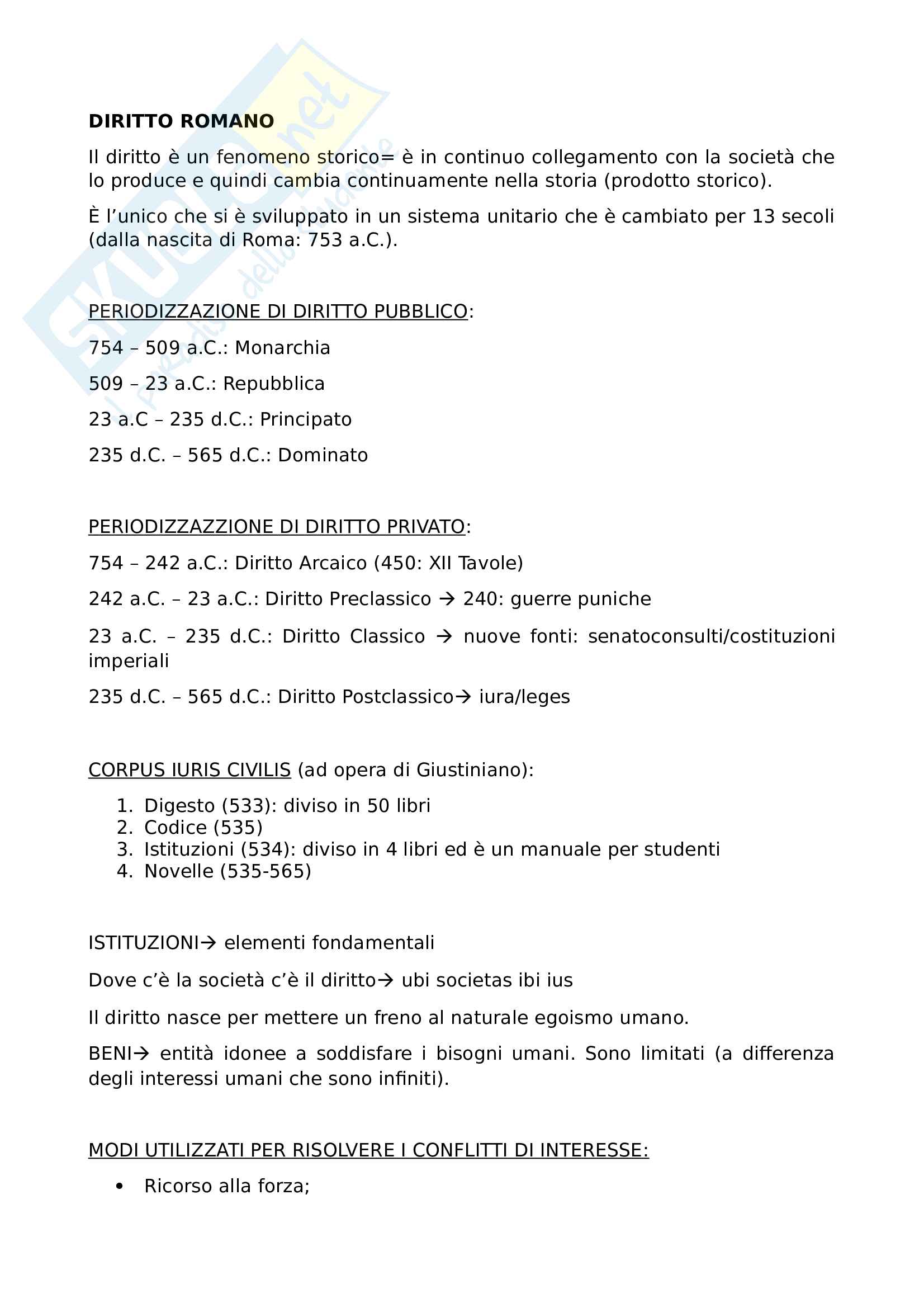 Appunti di diritto romano Pag. 1