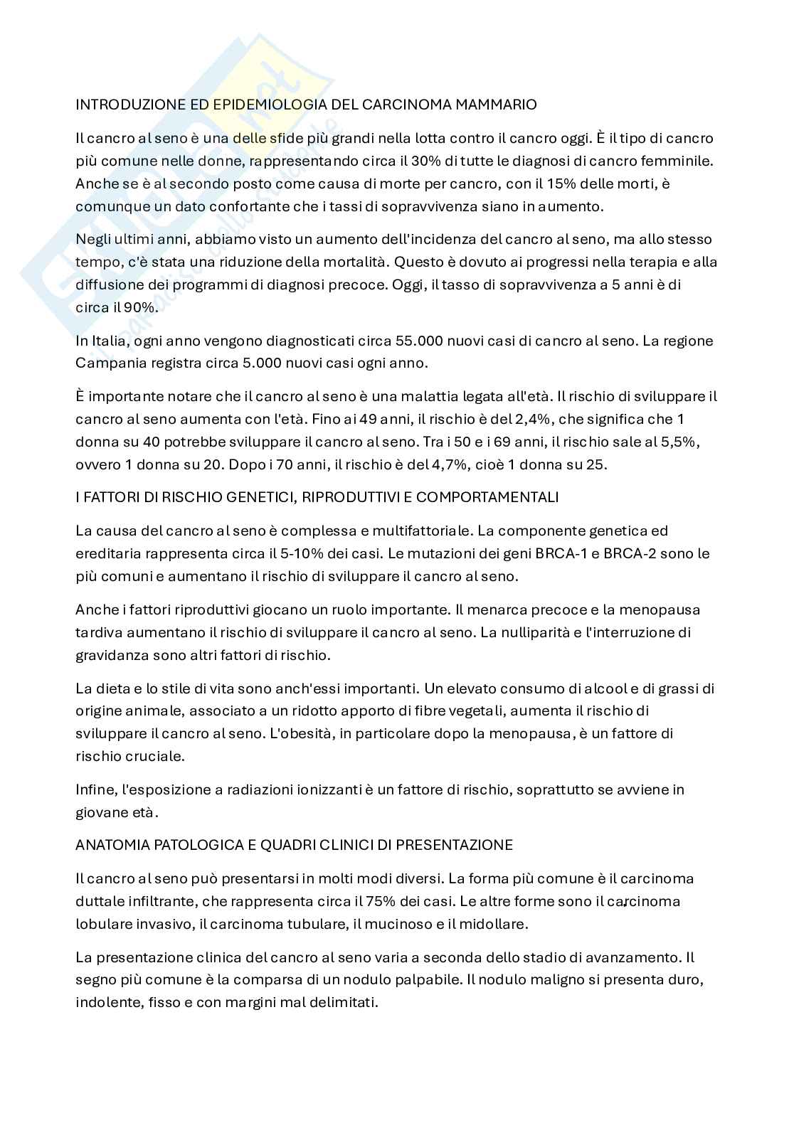 Carcinoma della mammella Pag. 1