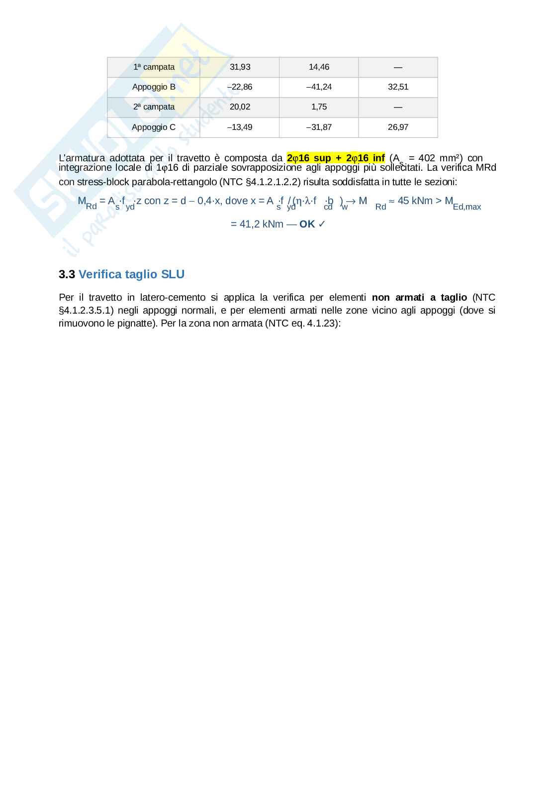 Esercitazione progetto Costruzioni in zona sismica  Pag. 11