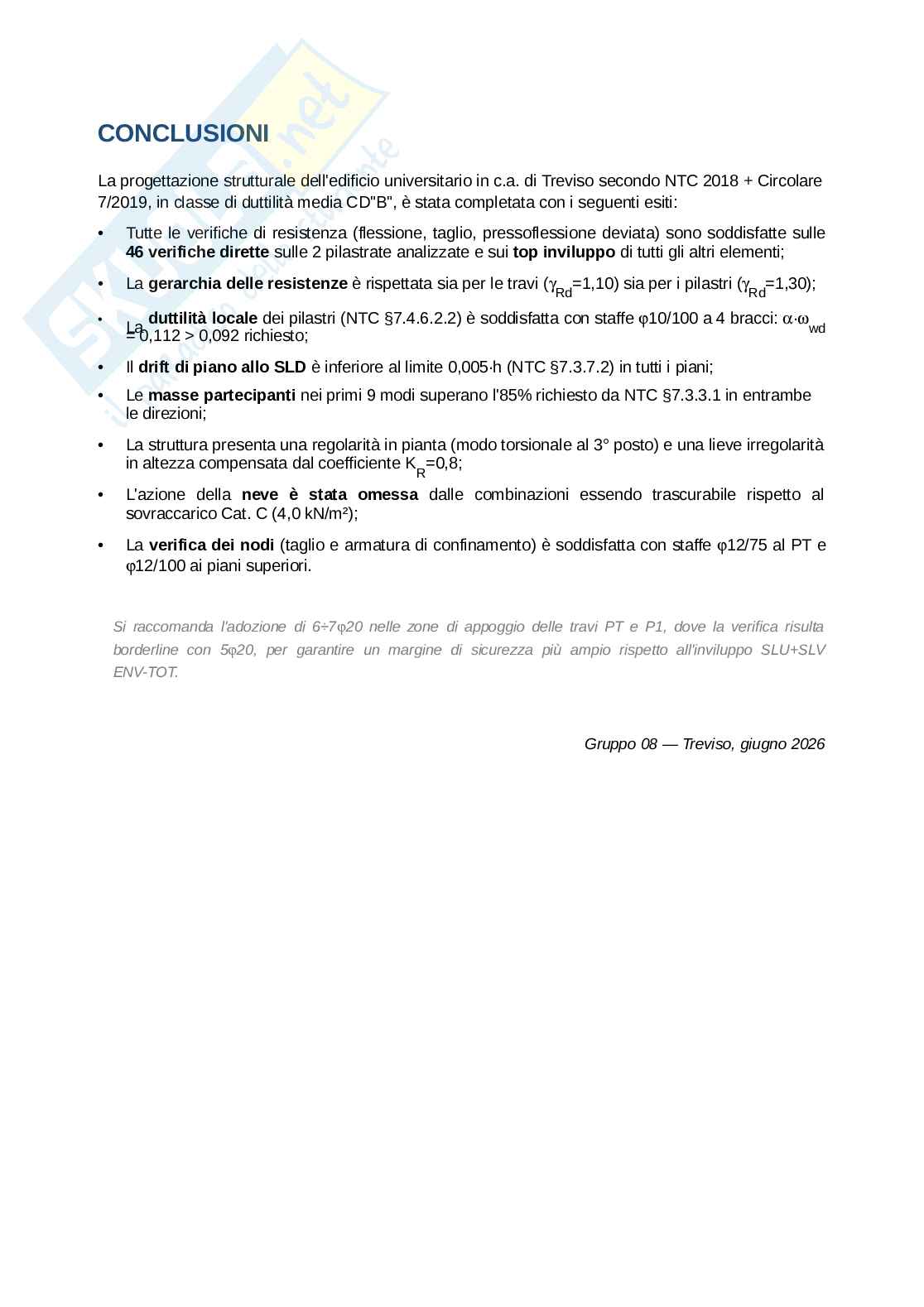 Esercitazione progetto Costruzioni in zona sismica  Pag. 26