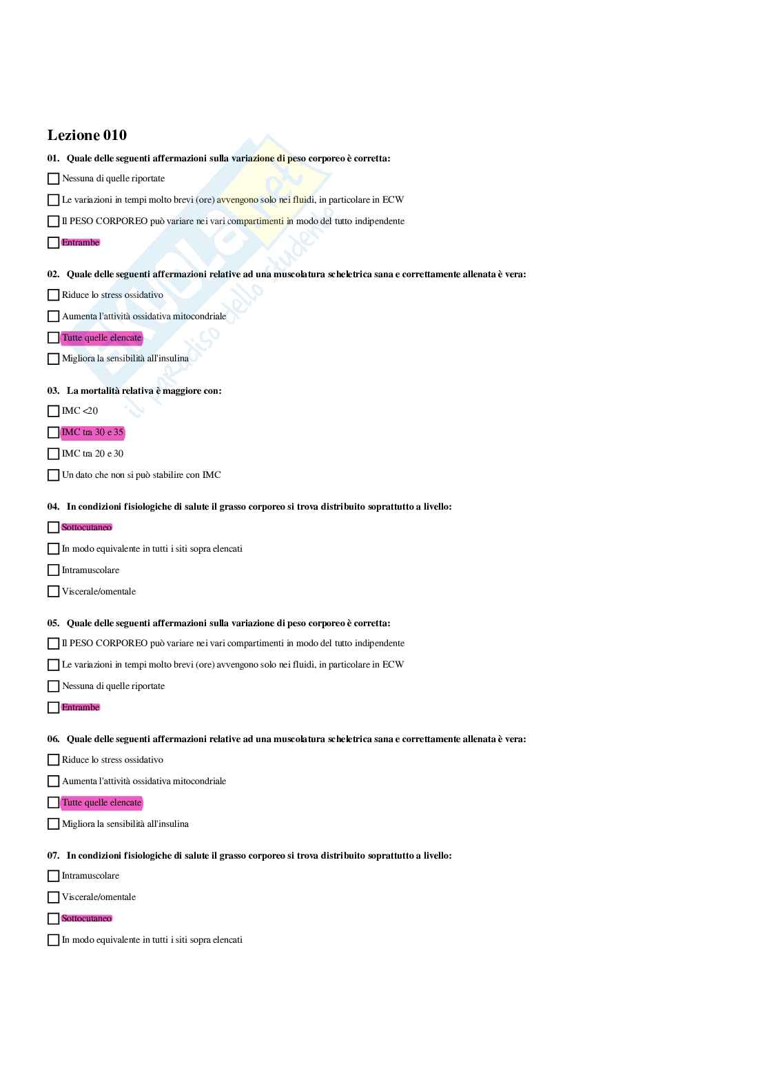 Paniere completo di Fitness e wellness (2026) - Risposte multiple e aperte corrette Pag. 21