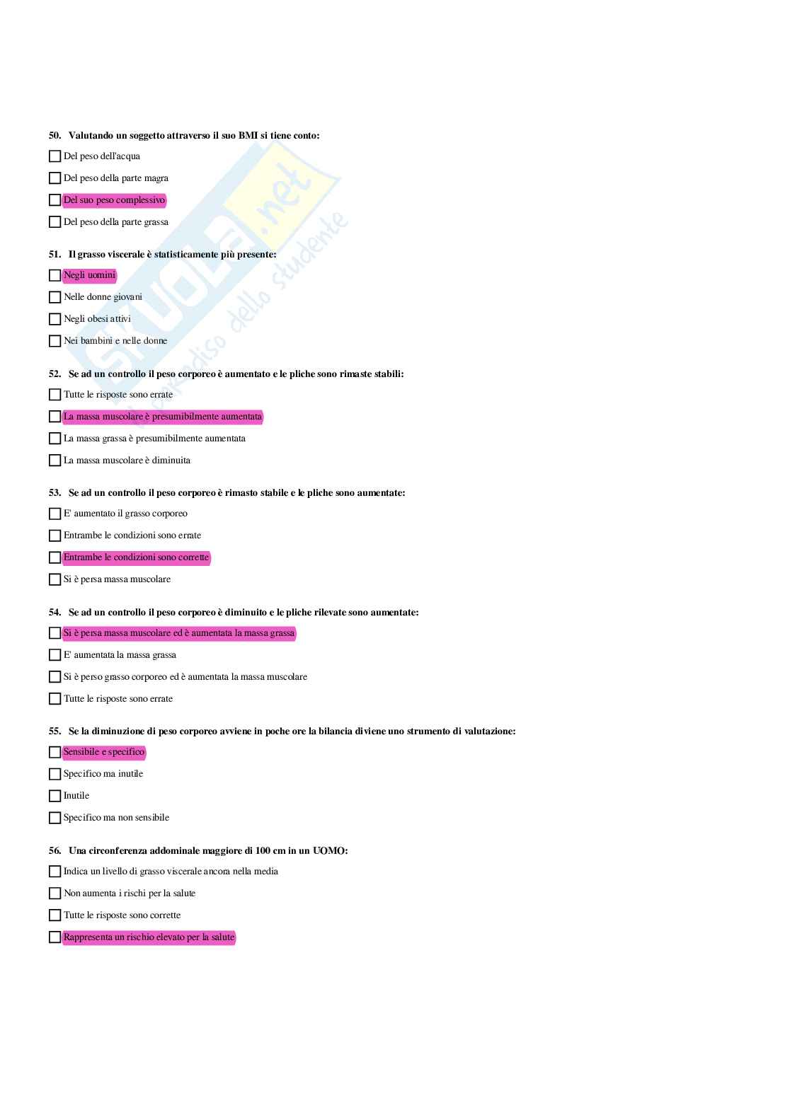 Paniere completo di Fitness e wellness (2026) - Risposte multiple e aperte corrette Pag. 31