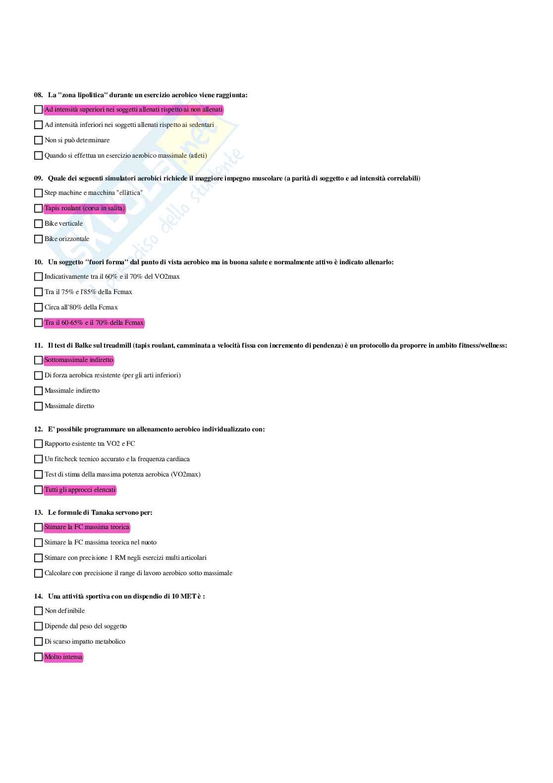 Paniere completo di Fitness e wellness (2026) - Risposte multiple e aperte corrette Pag. 56