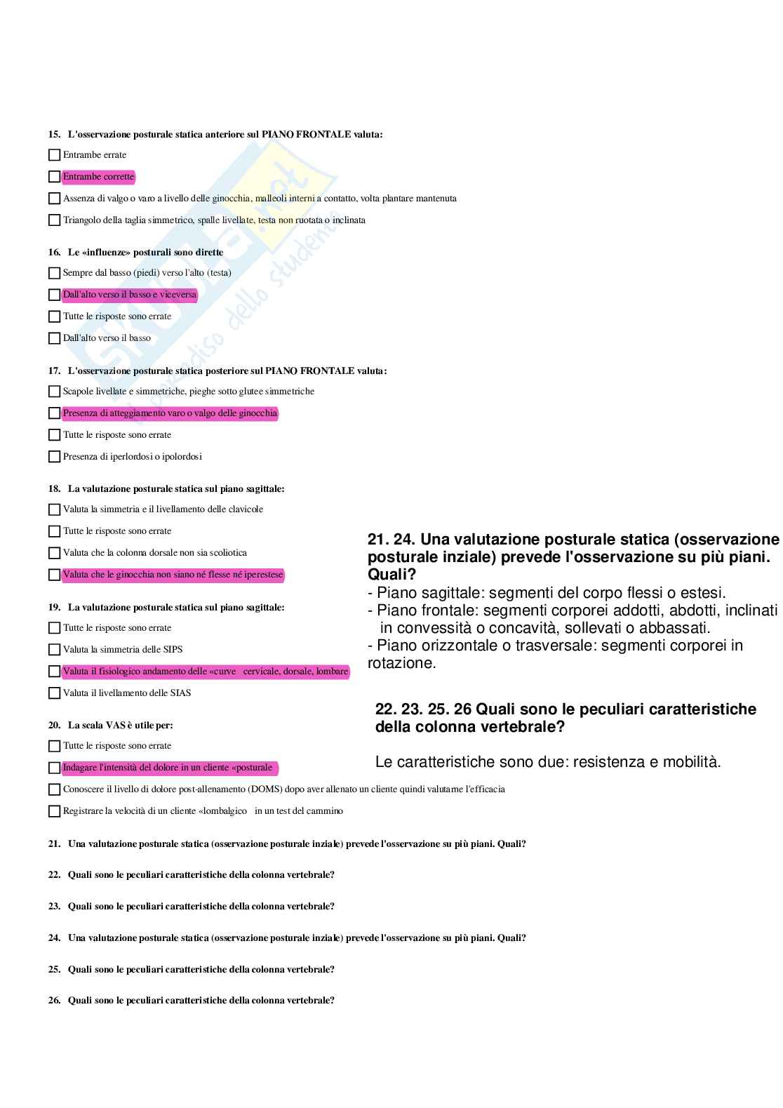 Paniere completo di Fitness e wellness (2026) - Risposte multiple e aperte corrette Pag. 91