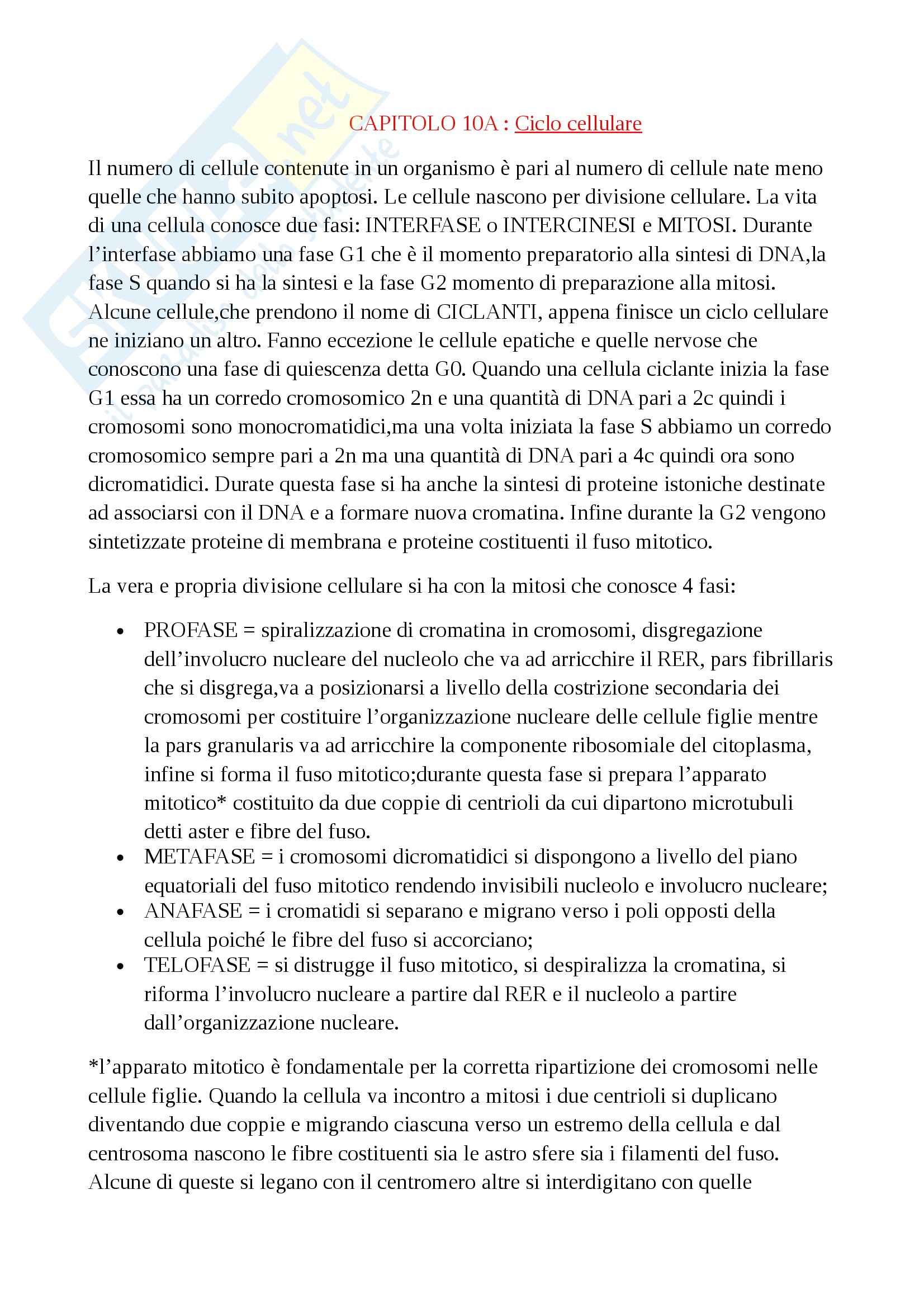 Citologia - cap 10A Pag. 1
