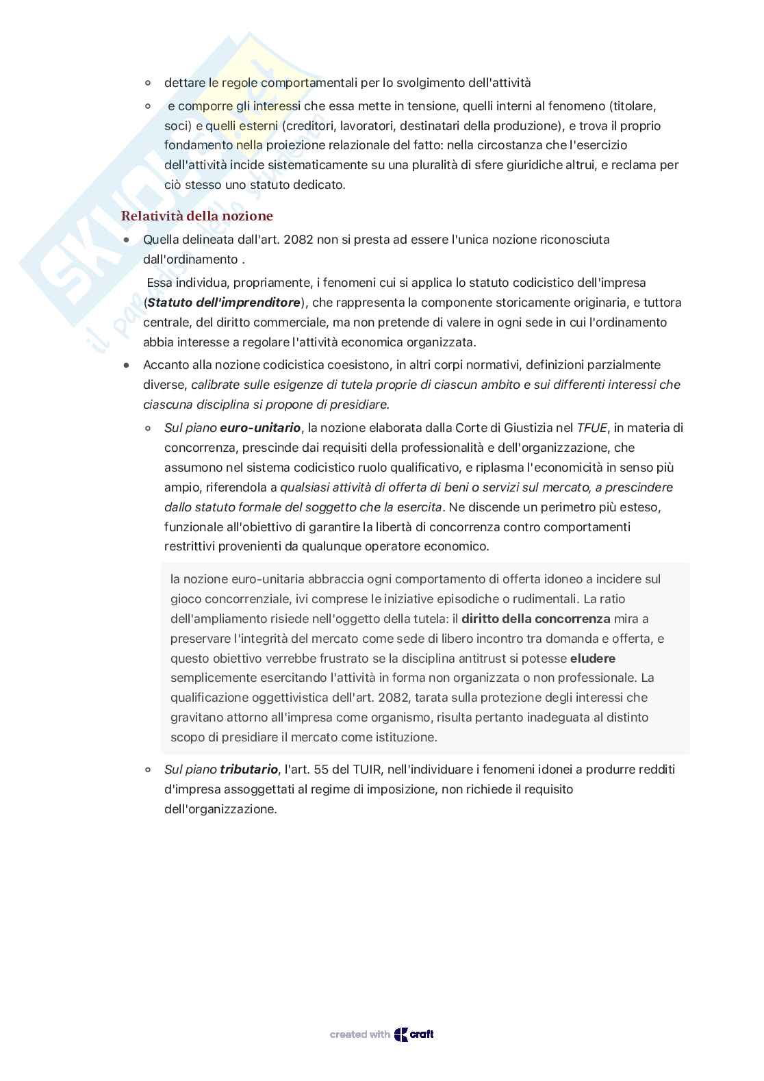 Appunti di Diritto commerciale sulla nozione della fattispecie impresa Pag. 2