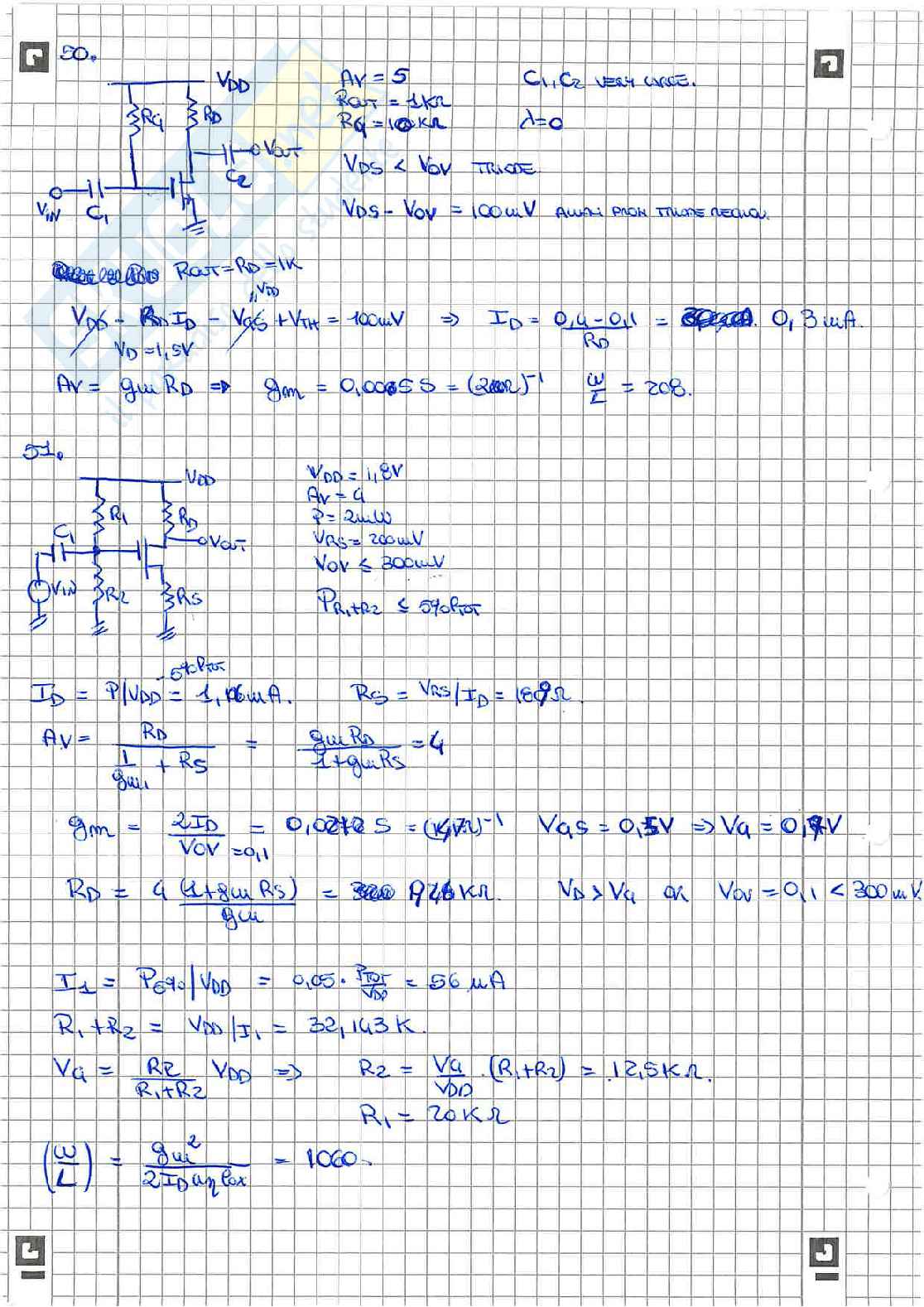 Esercizi Amplificatori CMOS - Parte III Pag. 6