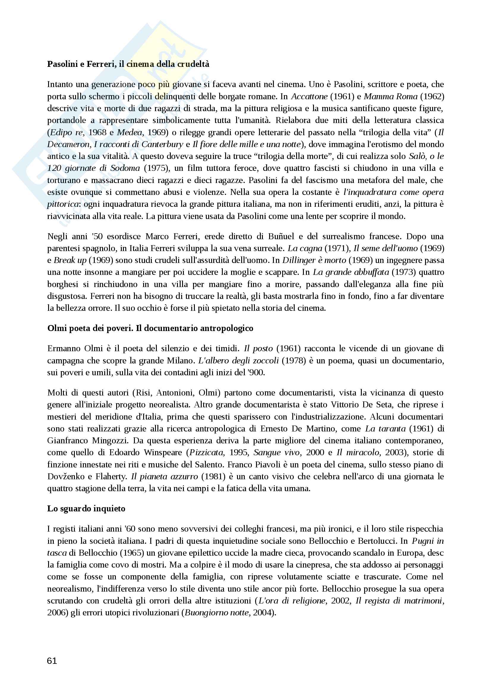 Riassunto esame Storia e critica del cinema, docente M. Ambrosini, libro consigliato L'avventura del cinematografo, Sandro Bernardi Pag. 61