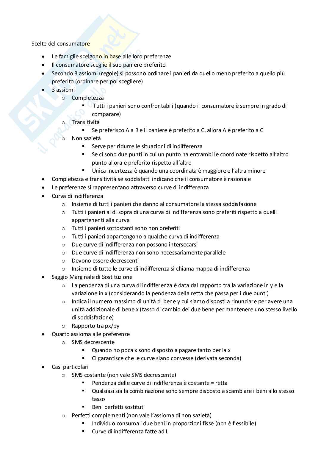 Appunti per esame di Microeconomia Pag. 2