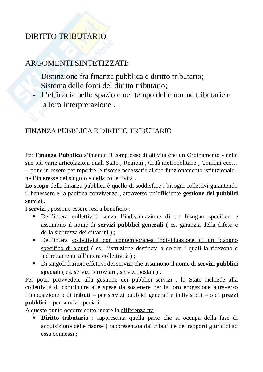 Diritto tributario - parte generale  Pag. 1