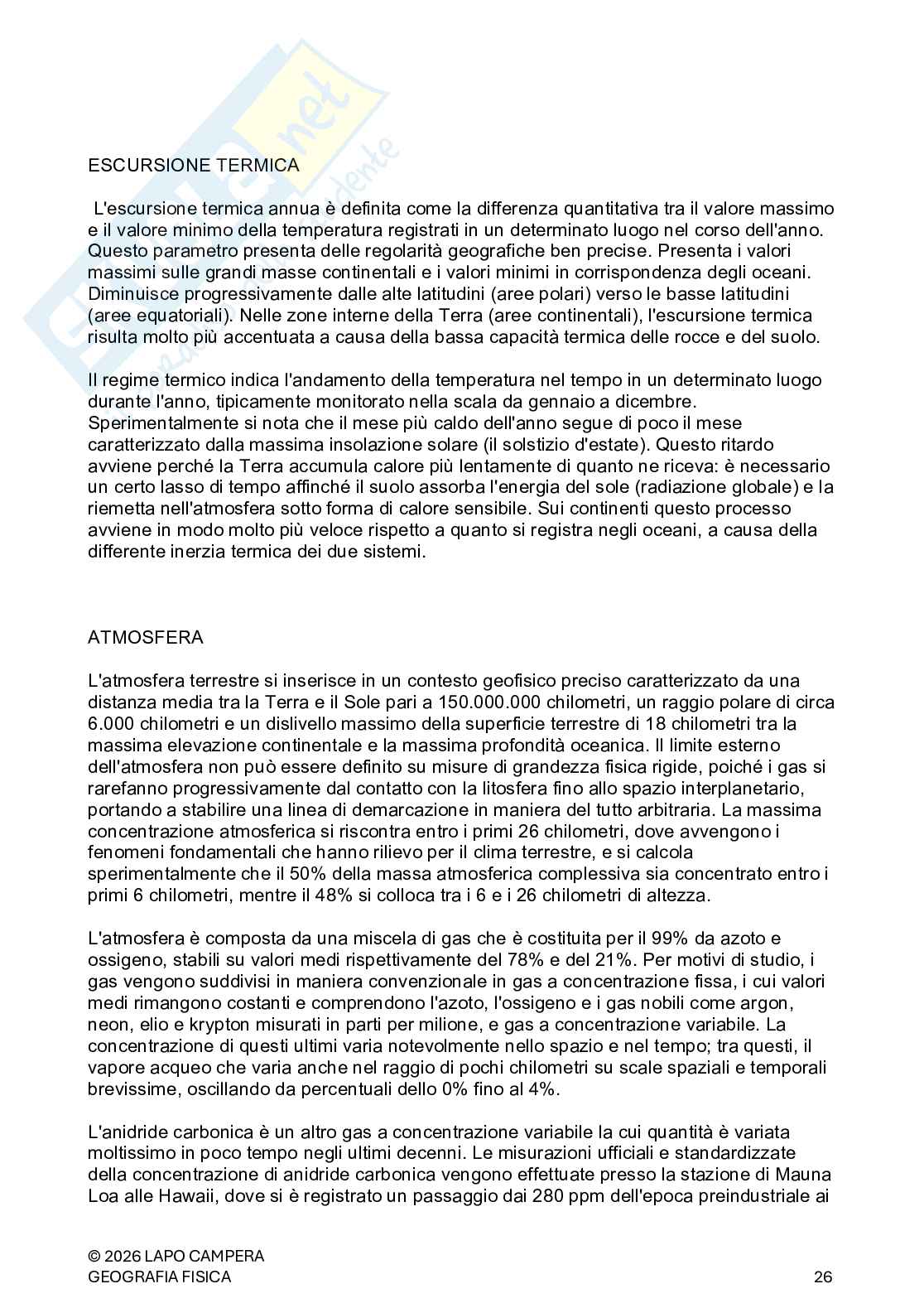Geografia fisica, appunti completi. Esame di Fondamenti di scienze della terra  Pag. 26