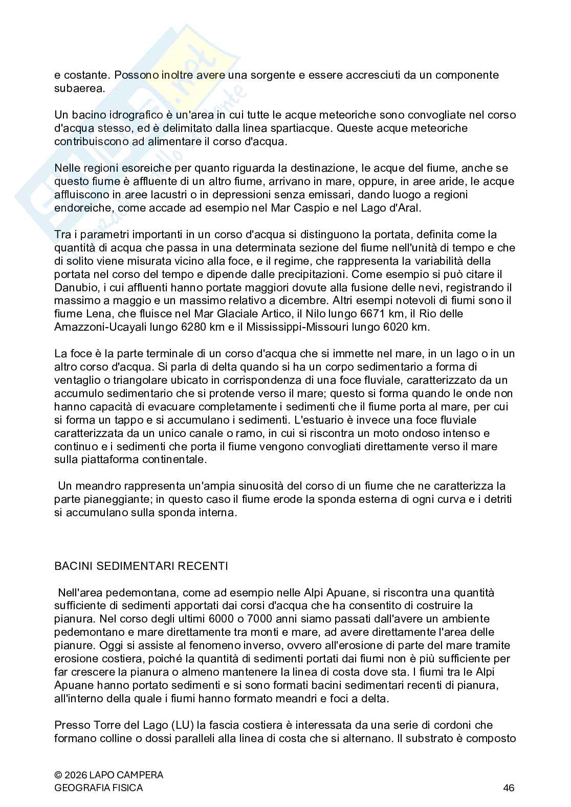Geografia fisica, appunti completi. Esame di Fondamenti di scienze della terra  Pag. 46