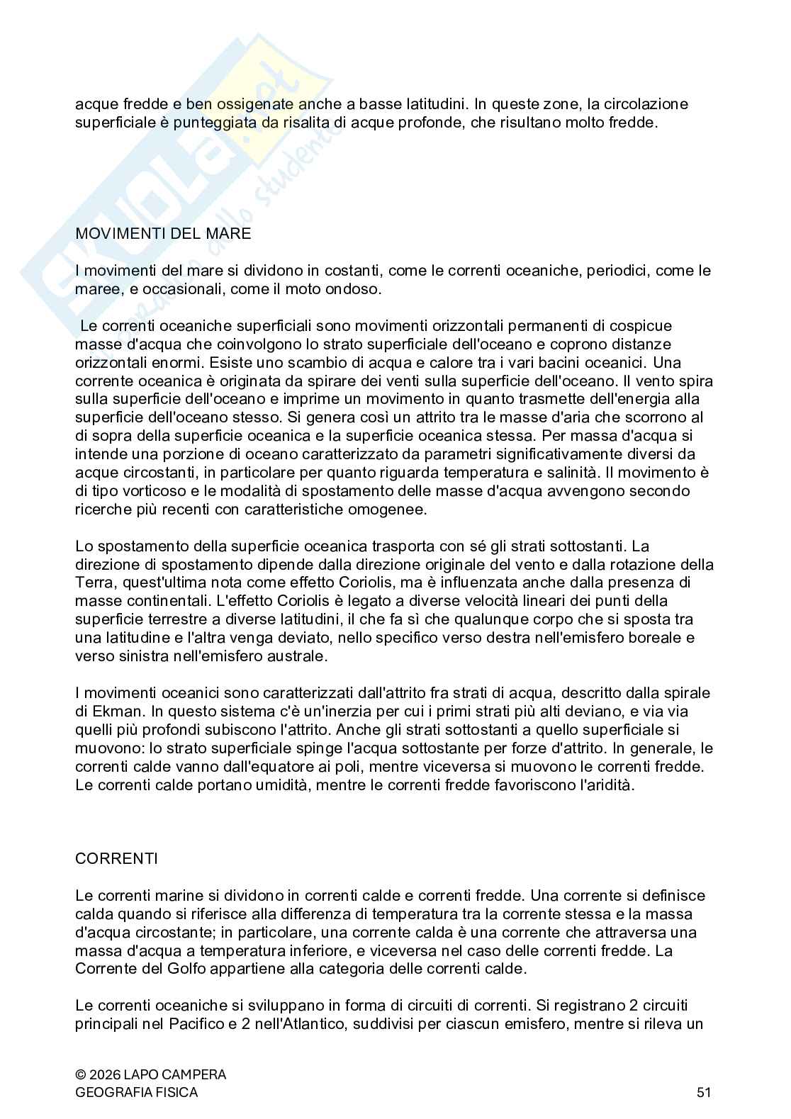 Geografia fisica, appunti completi. Esame di Fondamenti di scienze della terra  Pag. 51