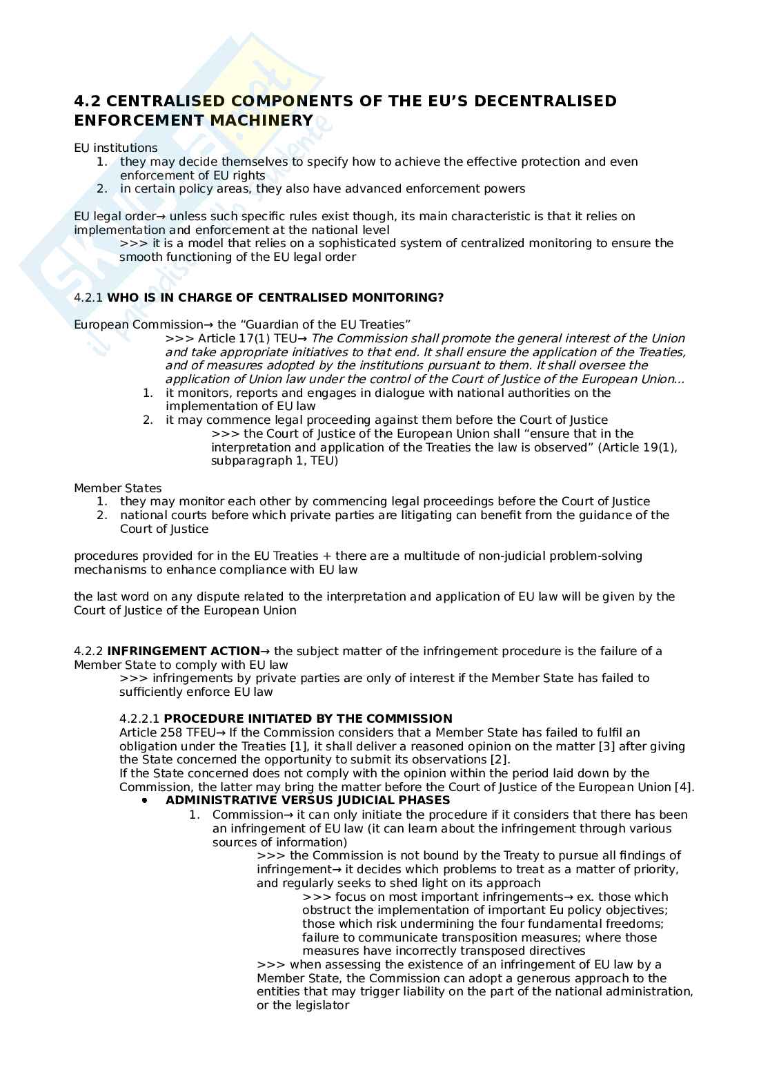 Riassunto esame Diritto dell'Unione Europea, Prof. Dani Marco, libro consigliato An introduction to the EU legal order, Muir Pag. 1