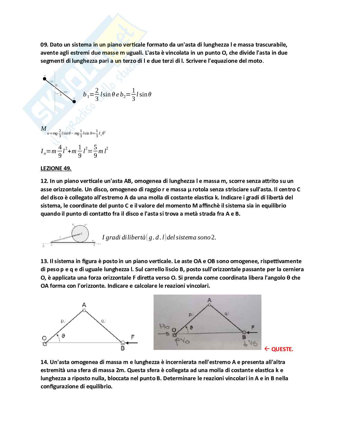 Paniere svolto Meccanica razionale e statica (2025) - Risposte aperte Pag. 21