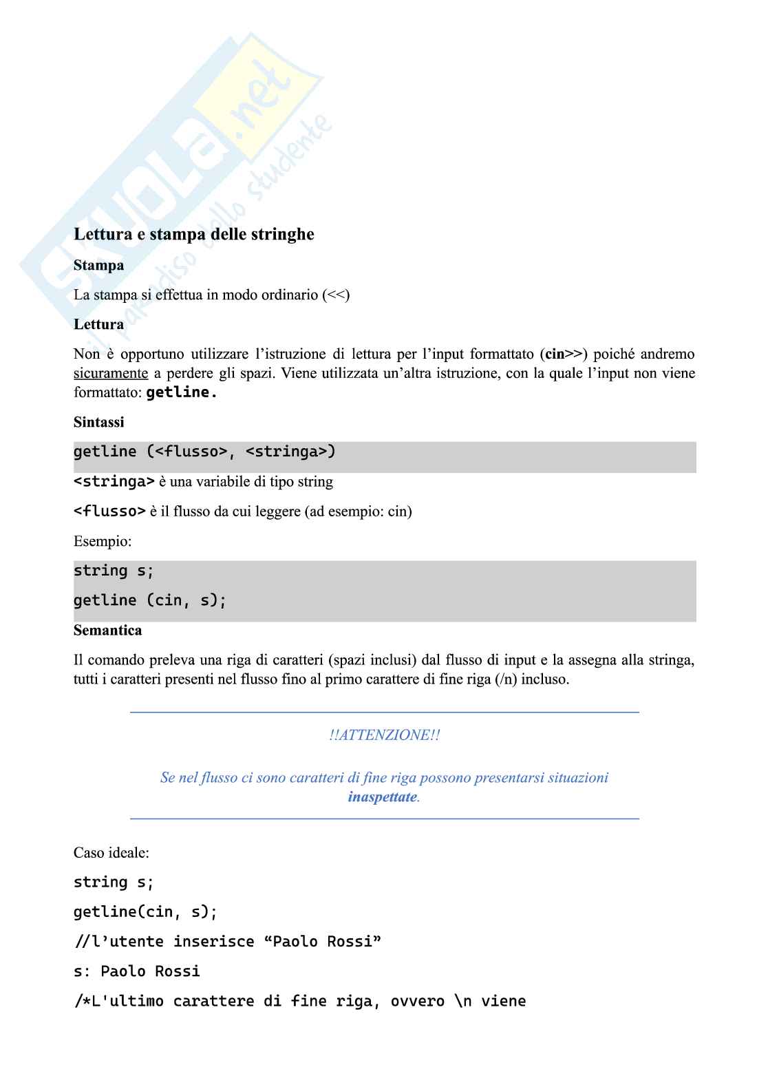 Resoconto, approfondimenti e appunti C++ Pag. 36