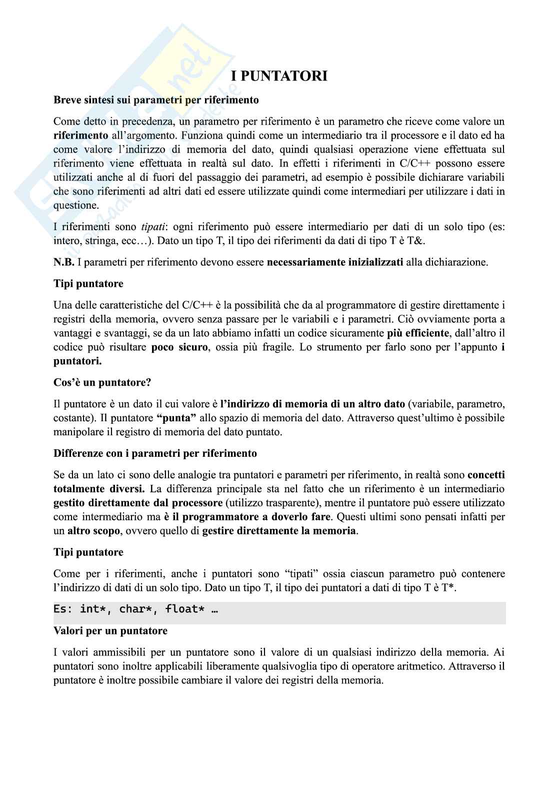 Resoconto, approfondimenti e appunti C++ Pag. 66