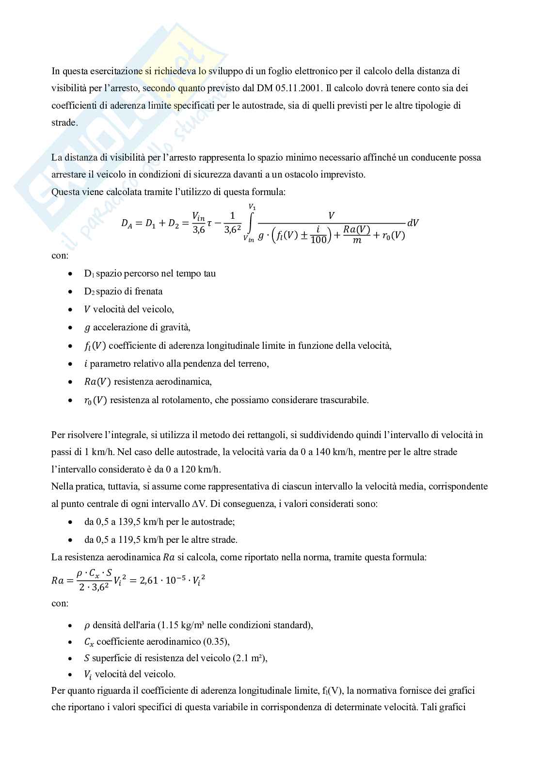 Relazioni delle 10 esercitazioni di Infrastrutture viarie Pag. 16