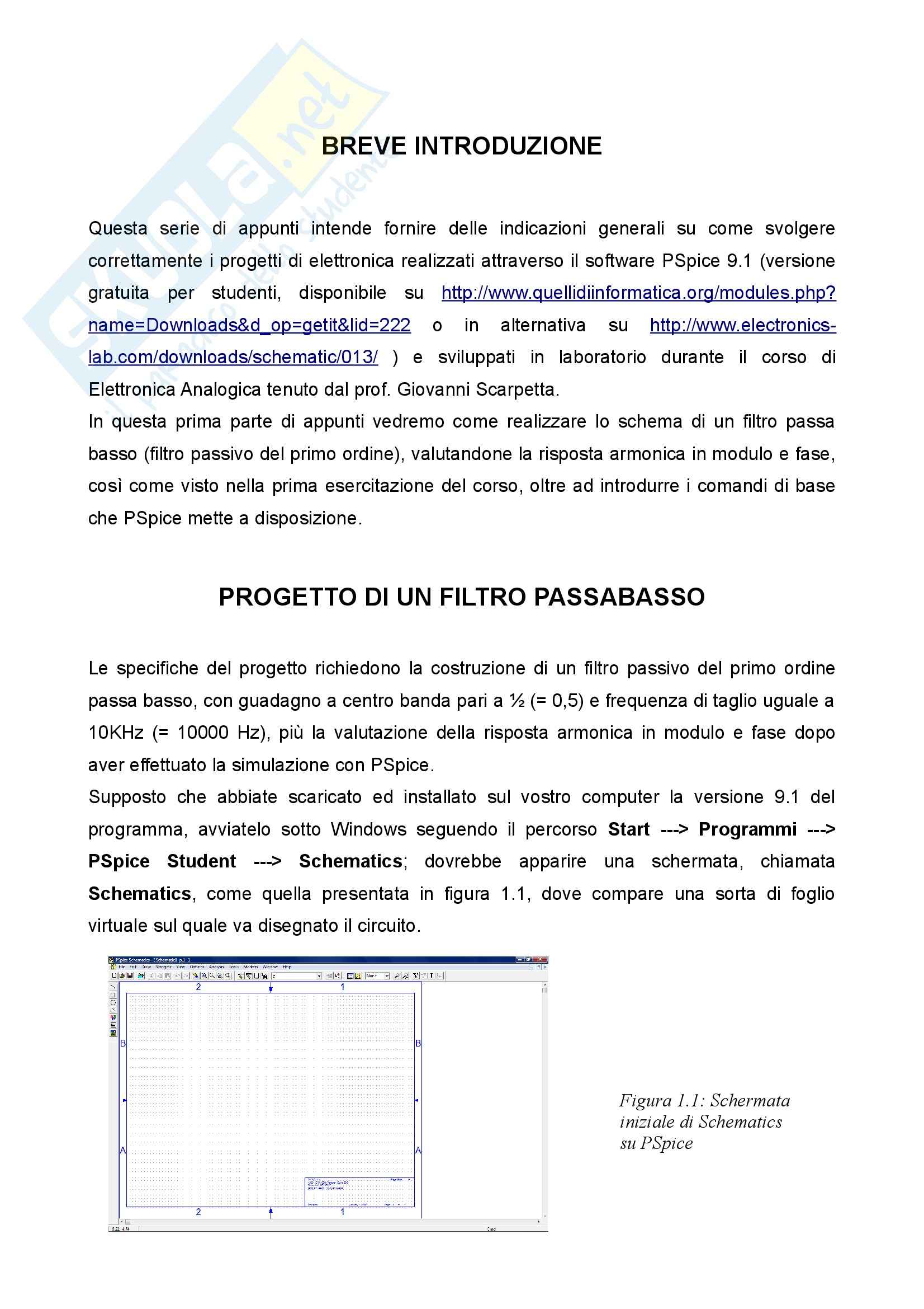 Complementi di Elettronica analogica - Esercitazione 1 Pag. 2