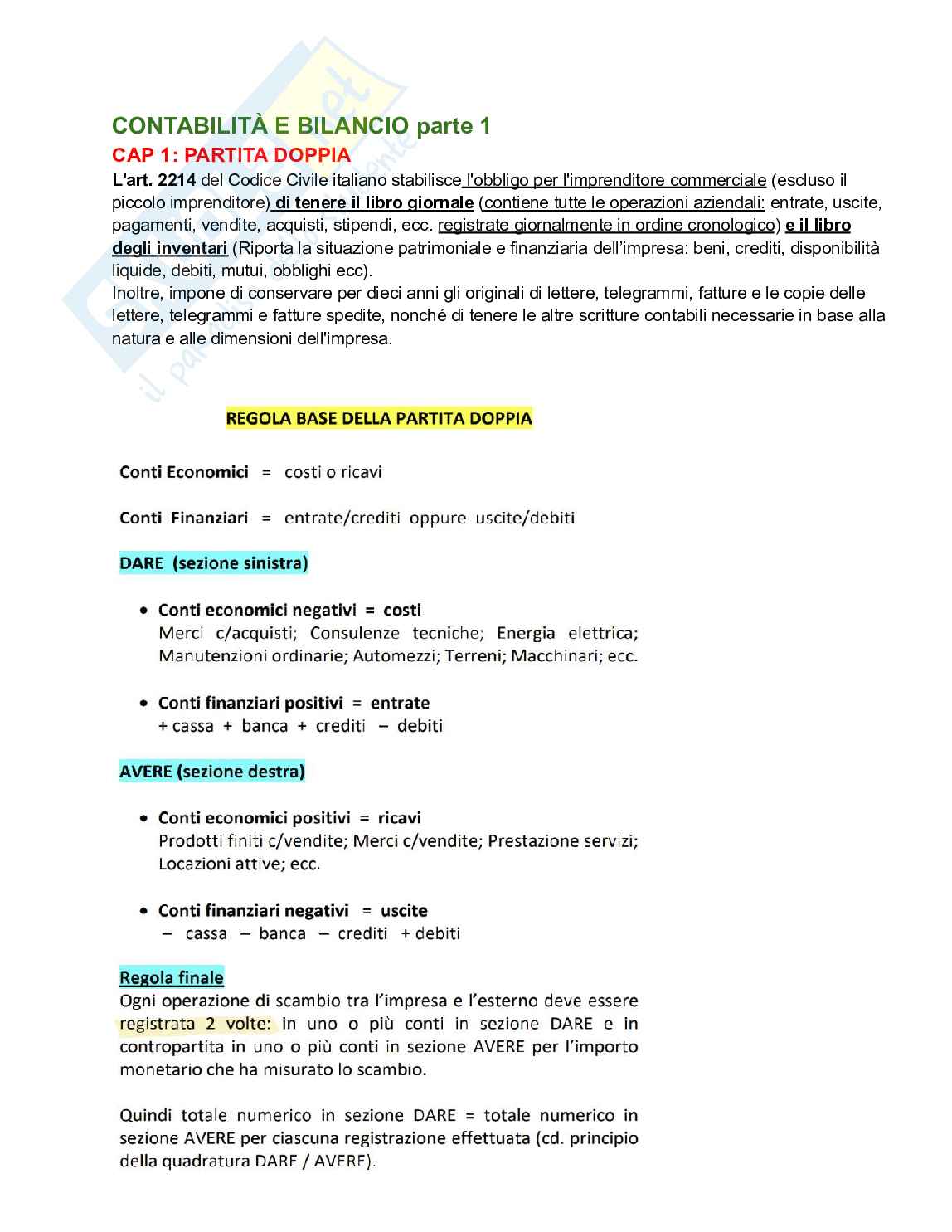 Appunti Ragioneria Pag. 1
