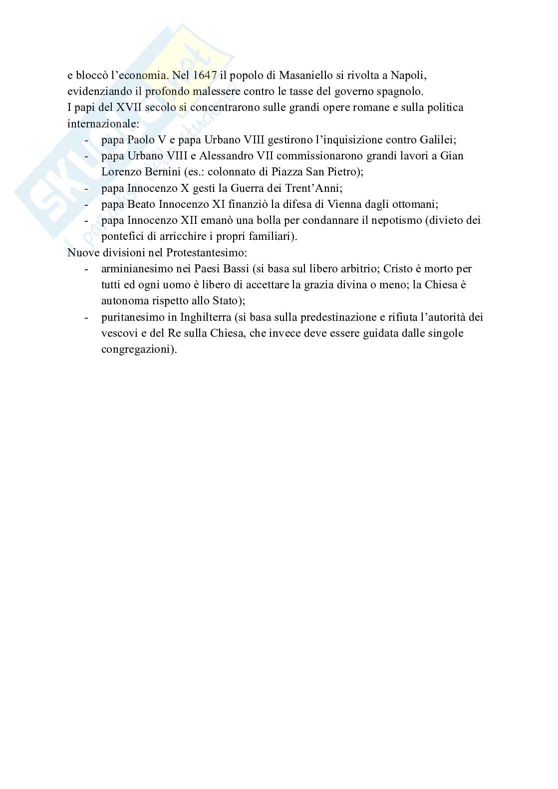 Riassunto esame Storia moderna, Prof. Valente Michaela, libro consigliato Manuale di Storia moderna, Aubert, Simoncelli Pag. 6