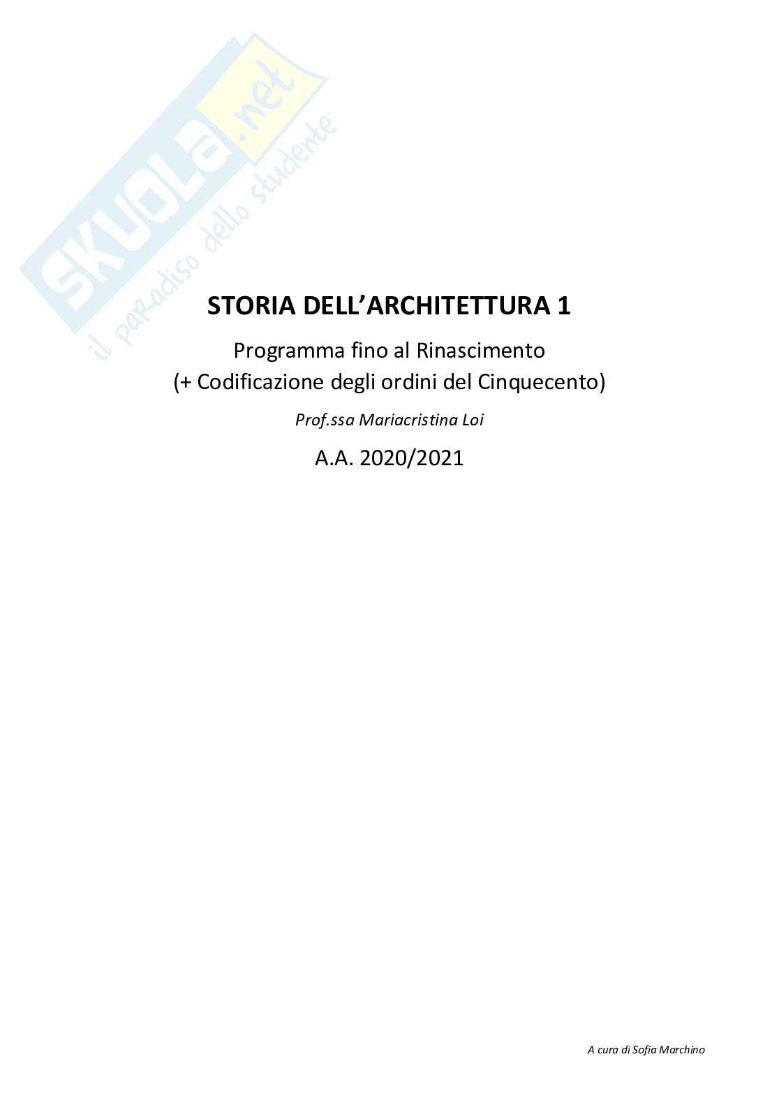 Appunti e definizioni Storia dell'architettura 1  Pag. 1