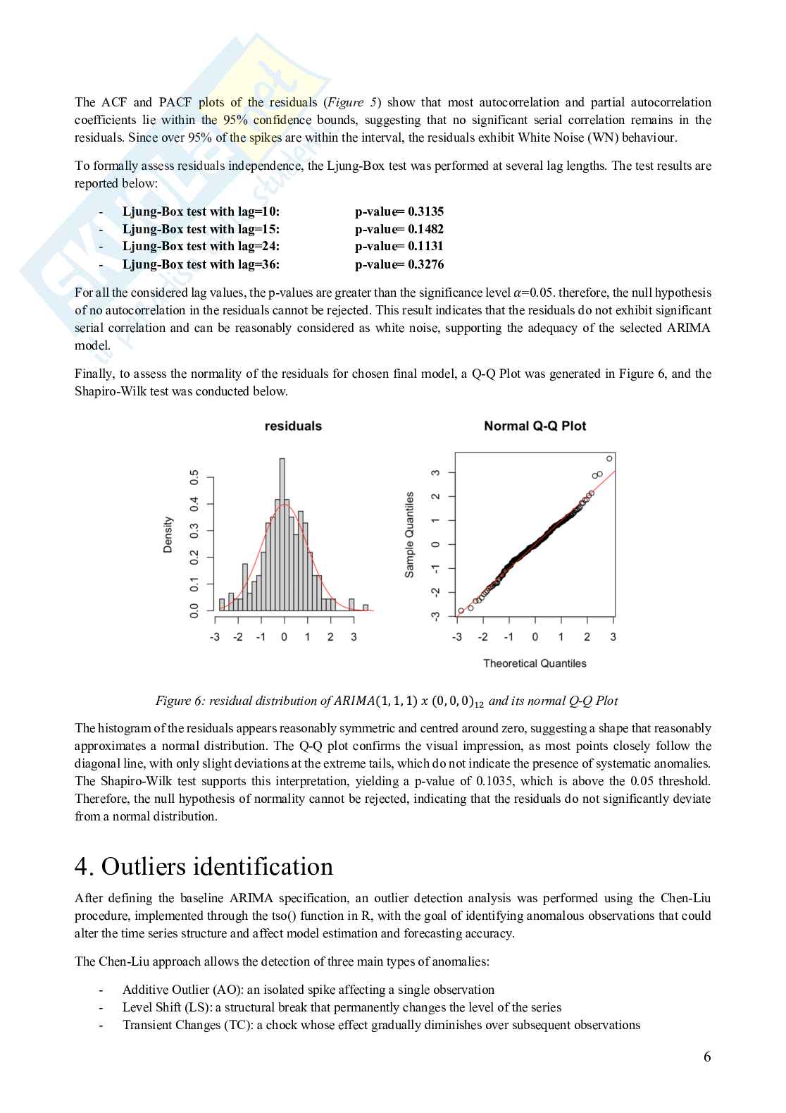 Report di Statistica per la sperimentazione e le previsioni in ambito tecnologico Pag. 6