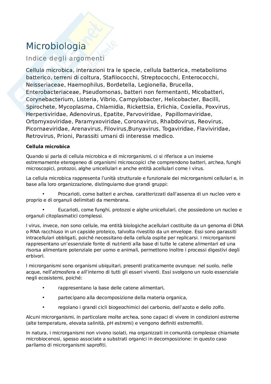 Microbiologia  Pag. 1