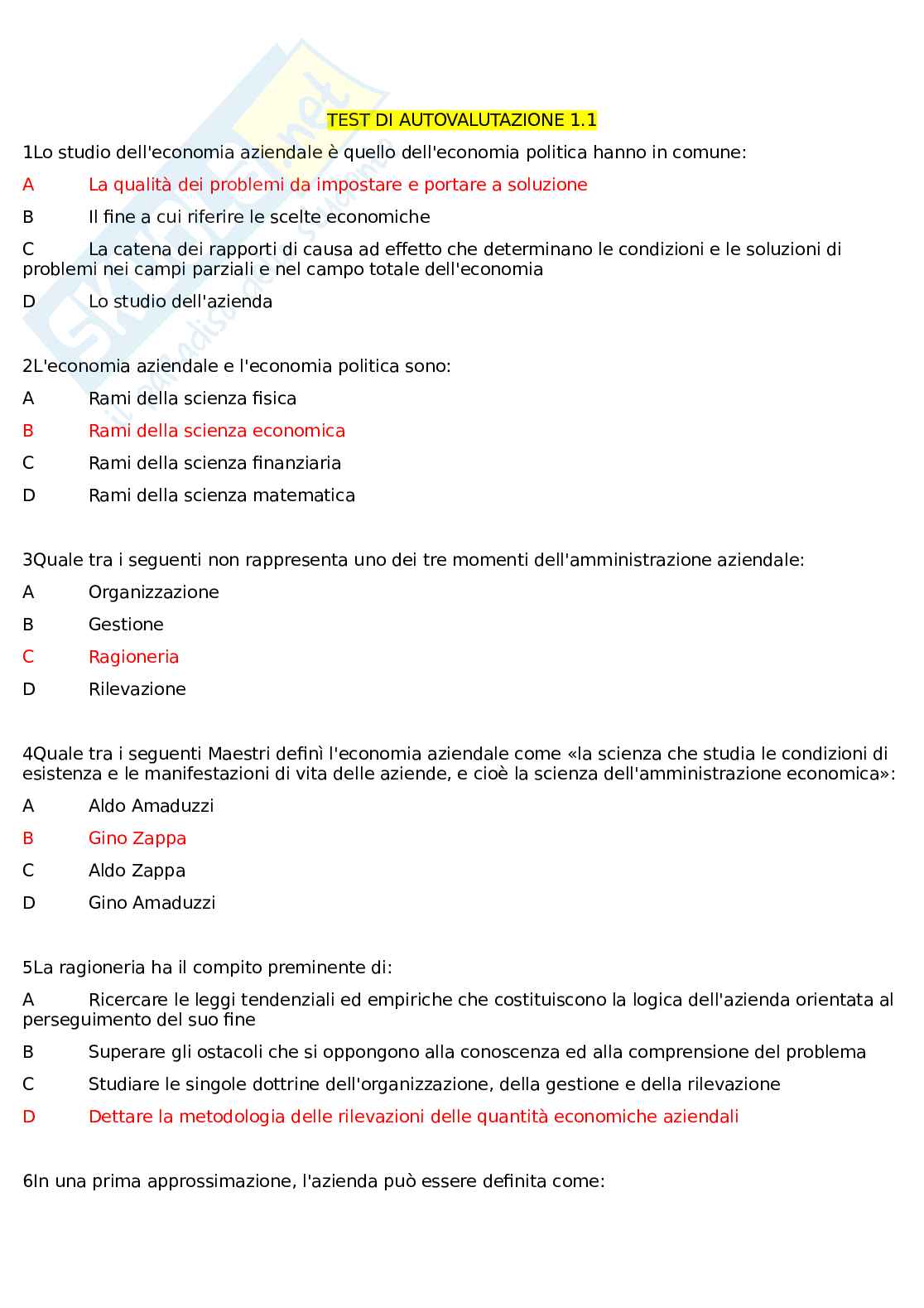 Economia aziendale Pag. 1