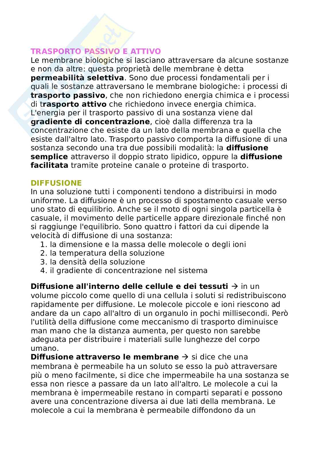 Riassunto esame Biologia generale con laboratorio, Prof. Ferrandino Ida, libro consigliato Principi di biologia, David Sadava, David M.Hillis, H.Craig Heller e Sally Hacker Pag. 41