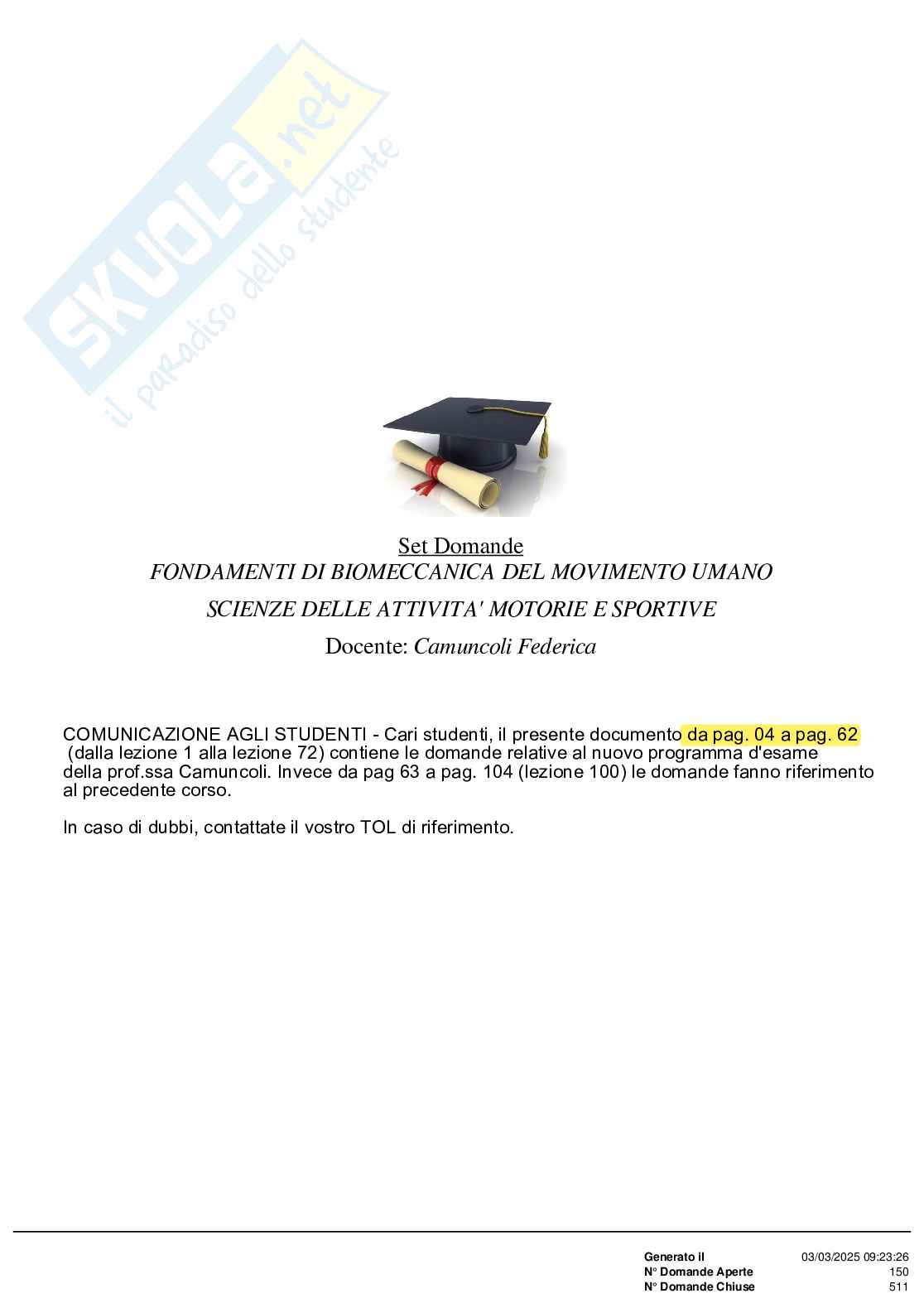 Paniere nuovo di Fondamenti di biomeccanica del movimento umano Pag. 1