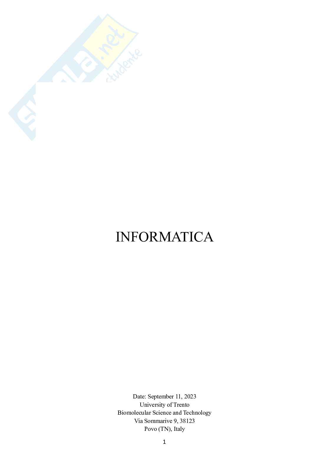 Informatica Pag. 1