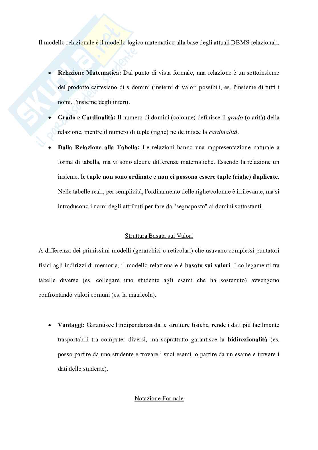 Appunti Basi di dati + Esercizi svolti (SQL, Algebra, E-R) Pag. 11
