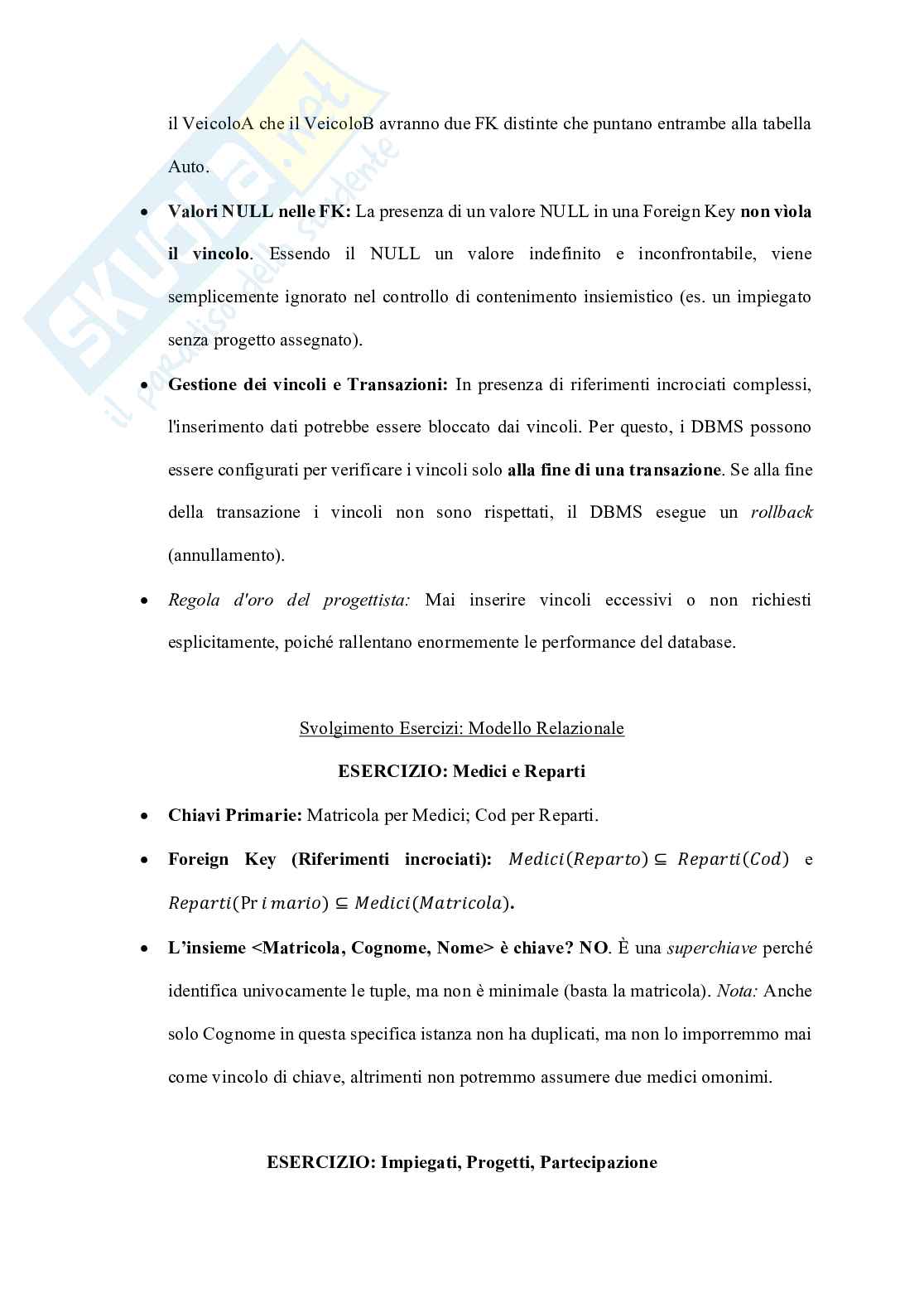 Appunti Basi di dati + Esercizi svolti (SQL, Algebra, E-R) Pag. 16