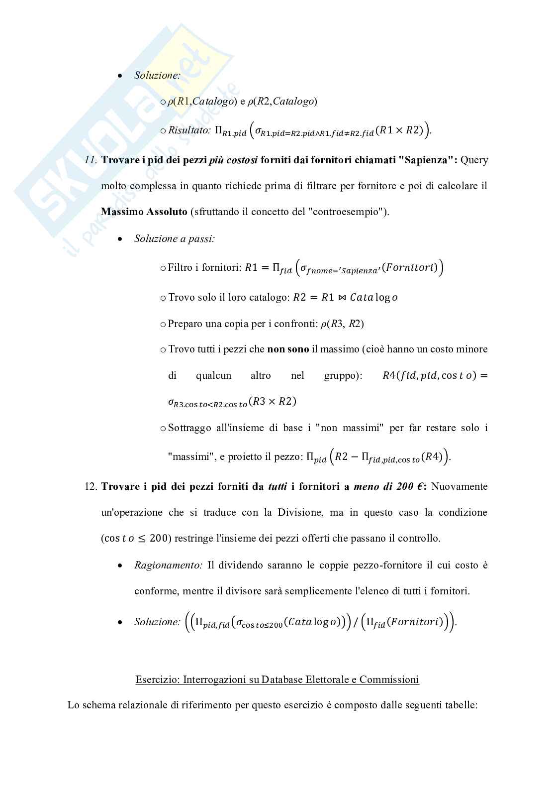 Appunti Basi di dati + Esercizi svolti (SQL, Algebra, E-R) Pag. 31