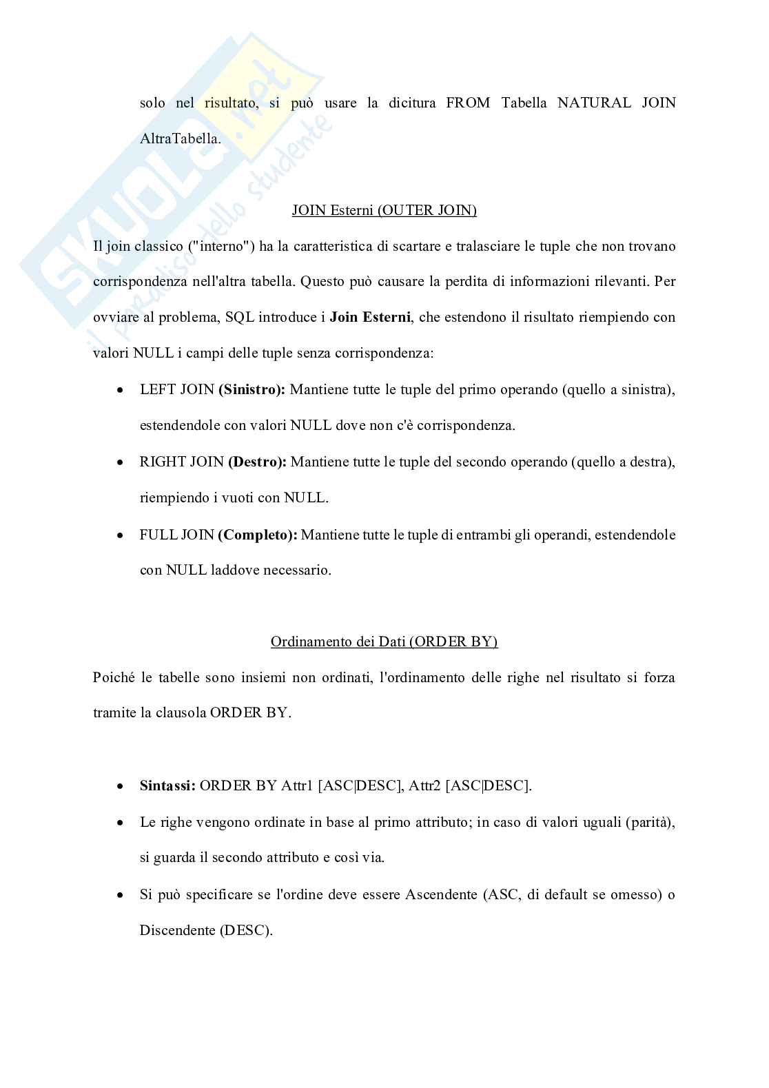 Appunti Basi di dati + Esercizi svolti (SQL, Algebra, E-R) Pag. 41