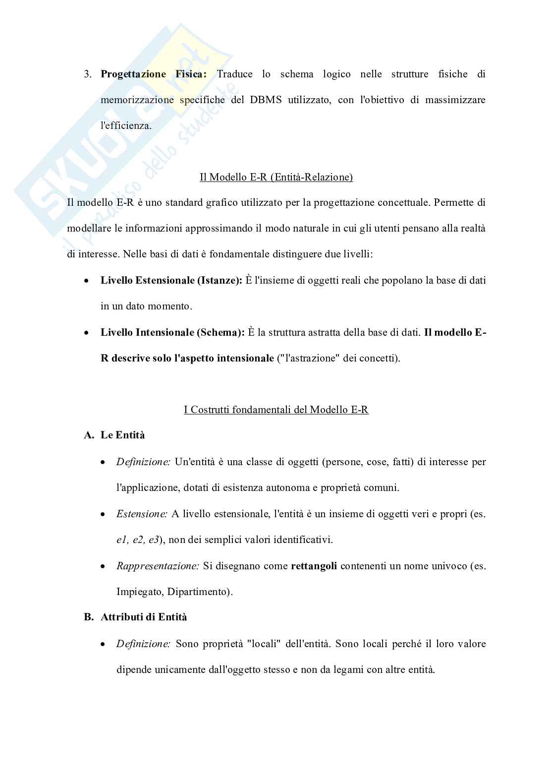 Appunti Basi di dati + Esercizi svolti (SQL, Algebra, E-R) Pag. 61