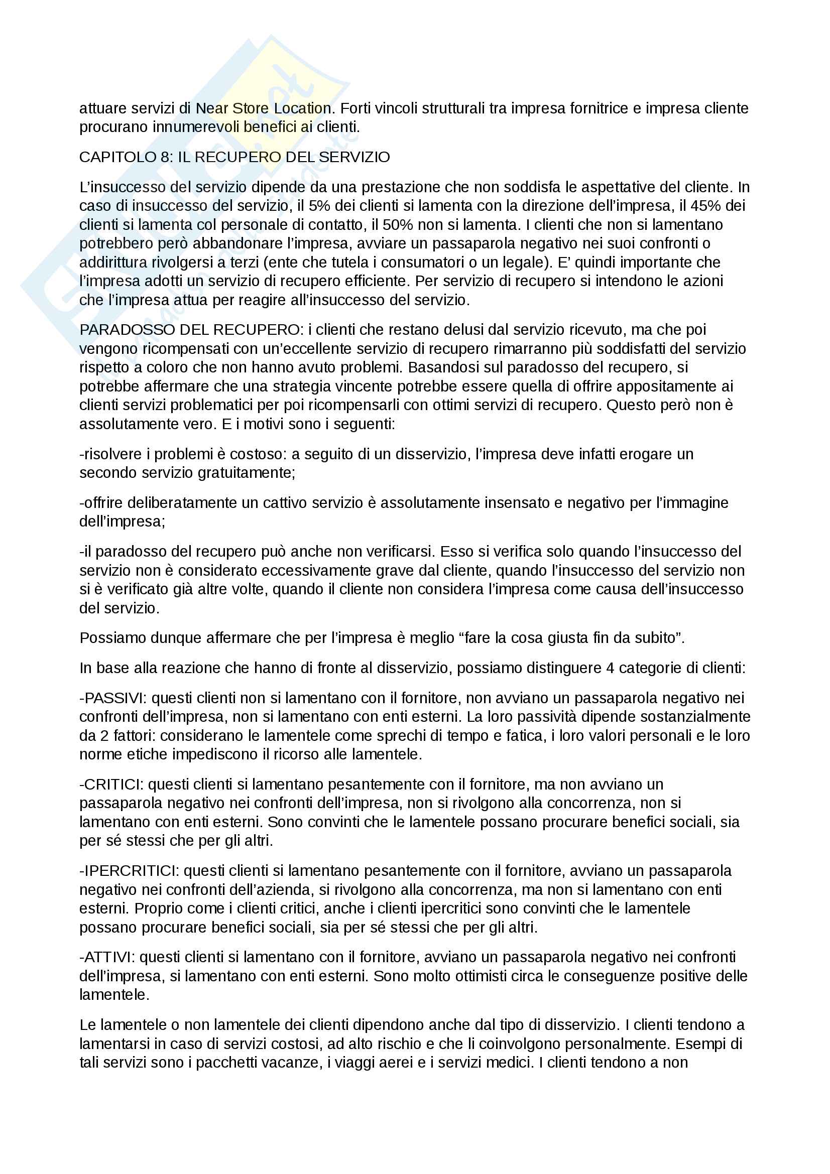 Riassunto esame di marketing, prof. Giovanni Covassi, libro consigliato "Marketing dei servizi", 2012, V.Zeithaml, M.J.Bitner Pag. 21