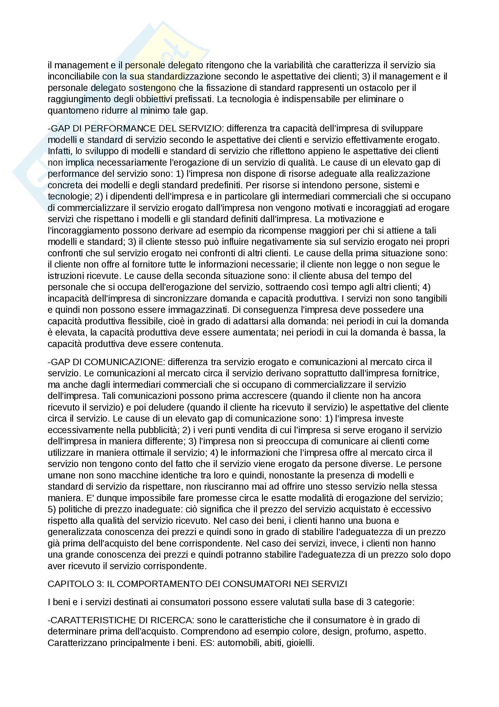 Riassunto esame di marketing, prof. Giovanni Covassi, libro consigliato "Marketing dei servizi", 2012, V.Zeithaml, M.J.Bitner Pag. 6