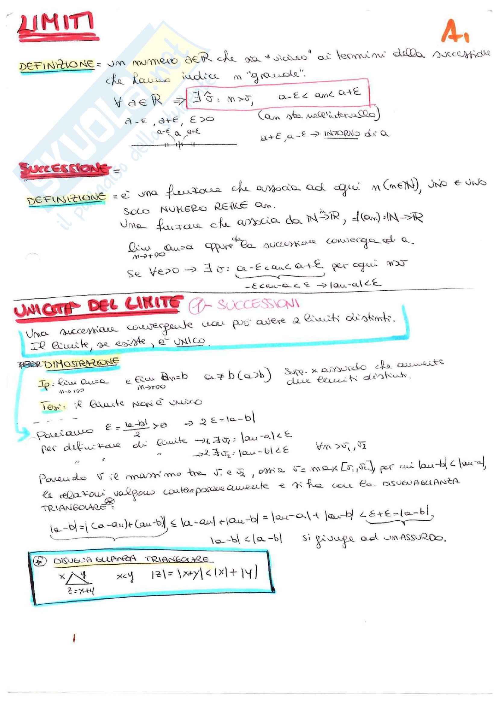 Teoremi e definizioni, Metodi Matematici per l'ingegneria 1 Pag. 1