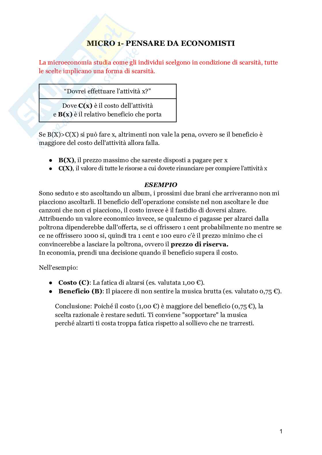 Appunti Microeconomia  Pag. 1