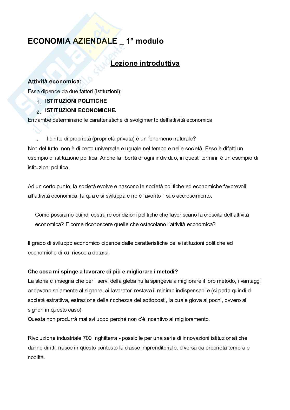 Economia aziendale Pag. 1