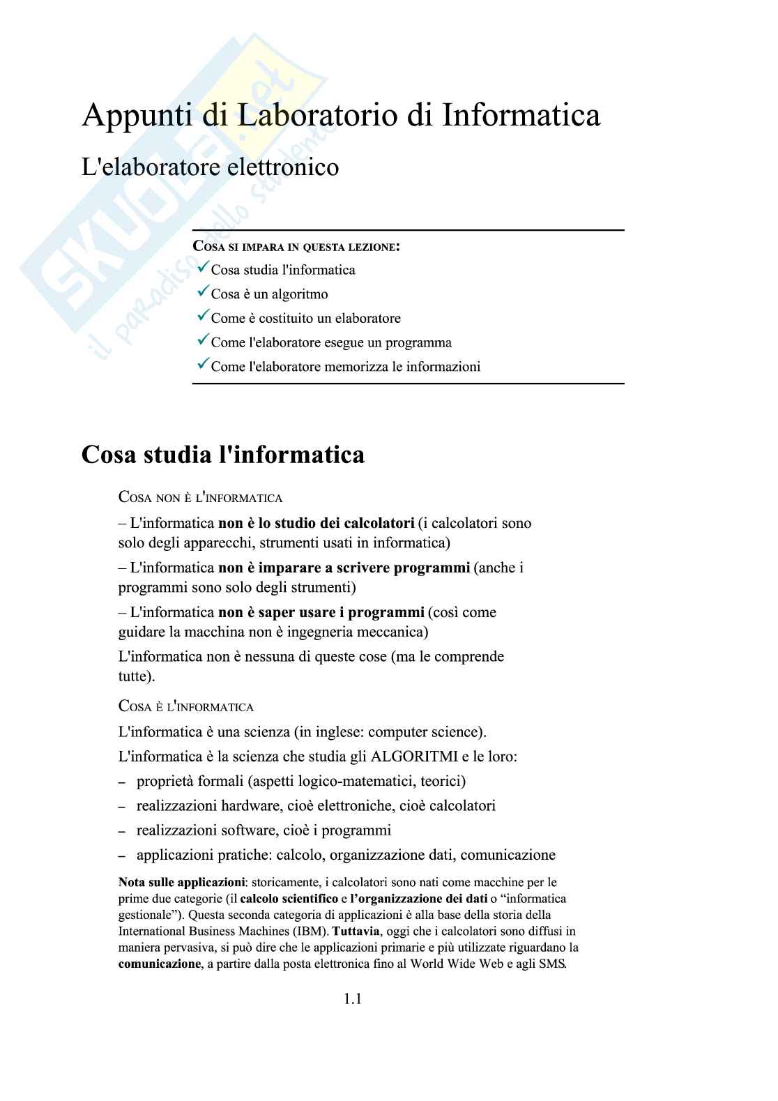 Appunti di Informatica Pag. 1