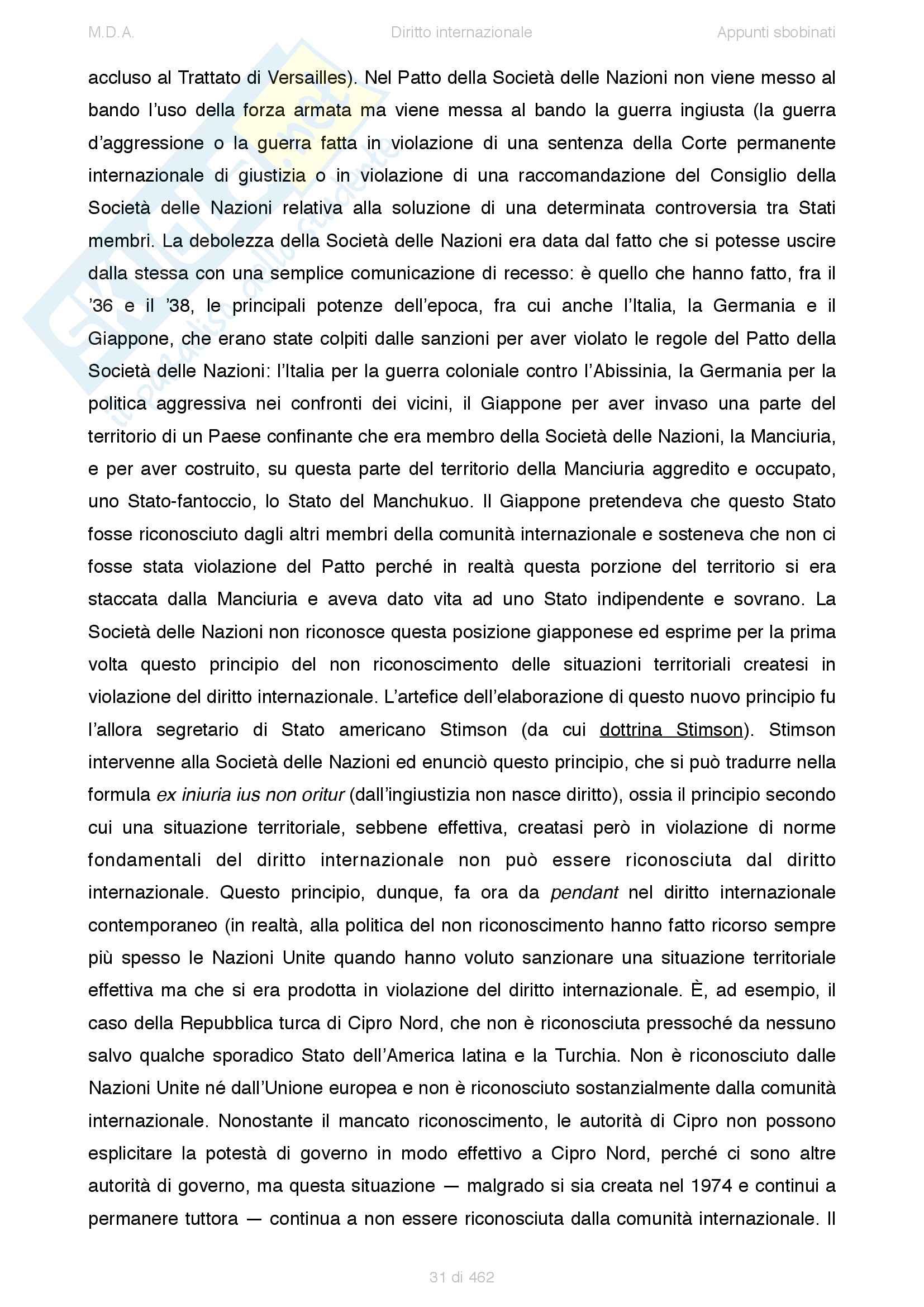 Appunti di Diritto internazionale (2015) - prof. Sciso E. Pag. 31