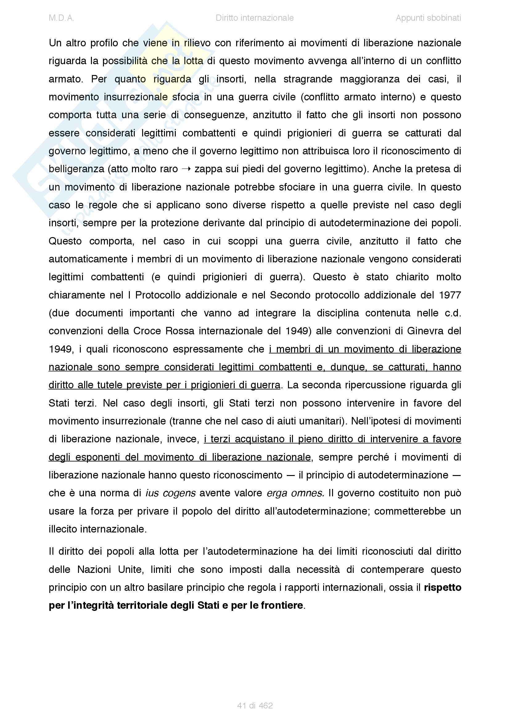 Appunti di Diritto internazionale (2015) - prof. Sciso E. Pag. 41