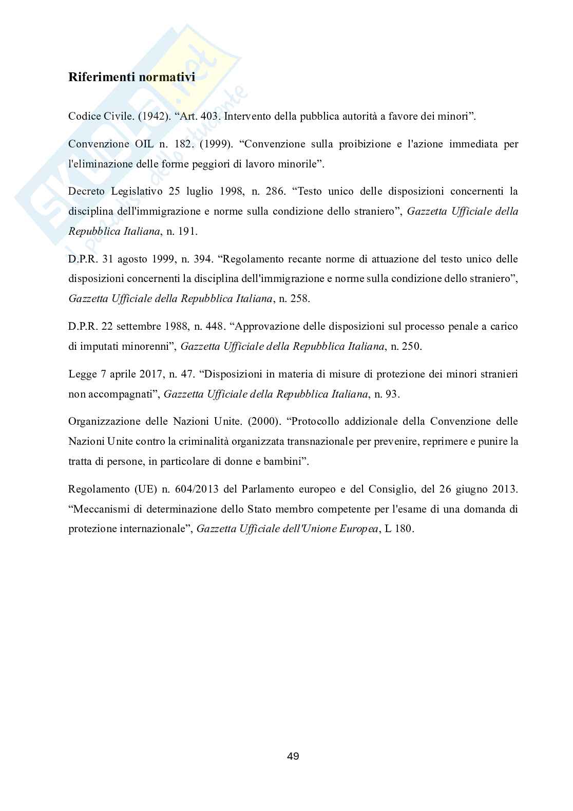 Minori stranieri non accompagnati: vulnerabilità, devianza e percorsi di integrazione  Pag. 51