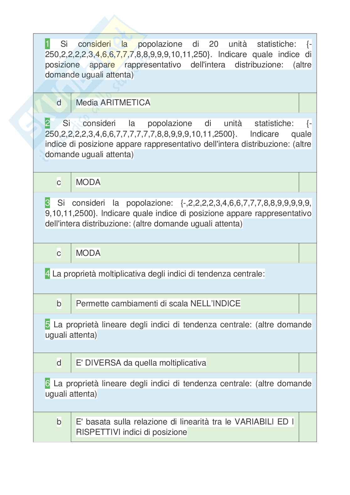 Tutte le 670 domande e risposte esame di Statistica - 87 Pagine - Anno Accademico 2024 (60) Pag. 41