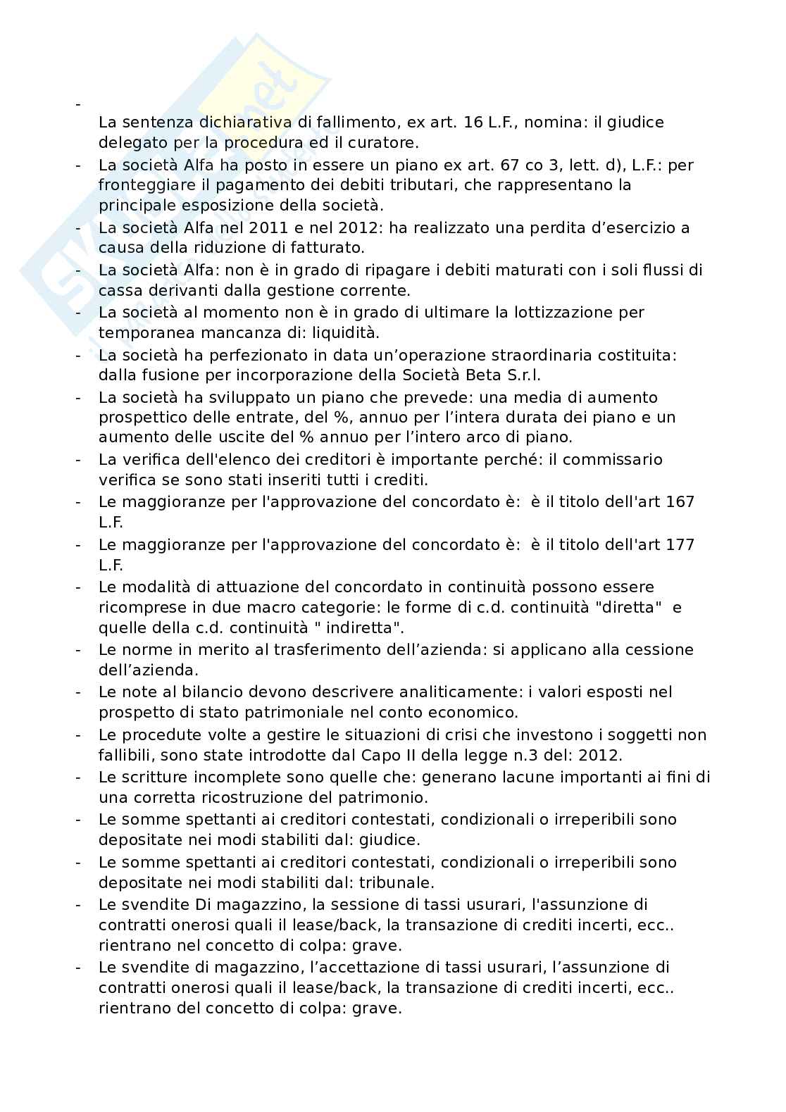 Paniere esame Crisi e risanamento d'impresa Pag. 26